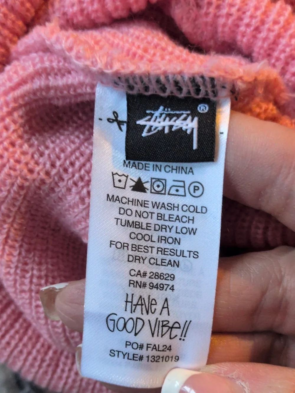 Stussy NWT Pink Knit Beanie Hat